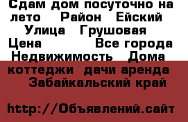 Сдам дом посуточно на лето. › Район ­ Ейский › Улица ­ Грушовая › Цена ­ 3 000 - Все города Недвижимость » Дома, коттеджи, дачи аренда   . Забайкальский край